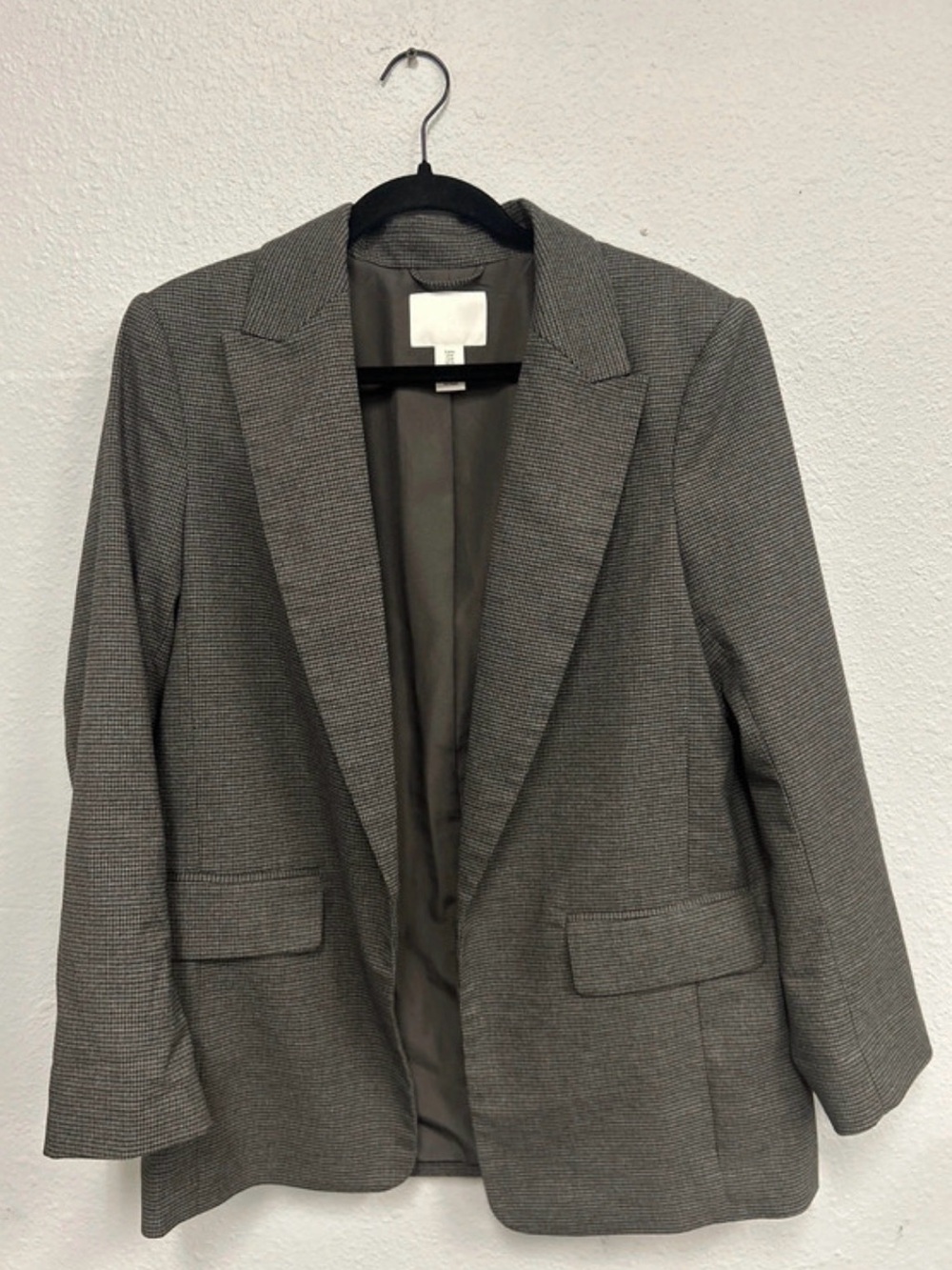 H&M Gray Houndstooth Blazer - Tailored Sport Coat